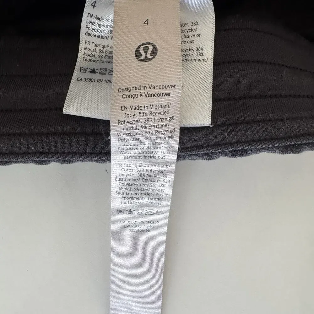 Lululemon Softstreme Bra Tank and High Rise Shorts Set Black/Grey Size 4